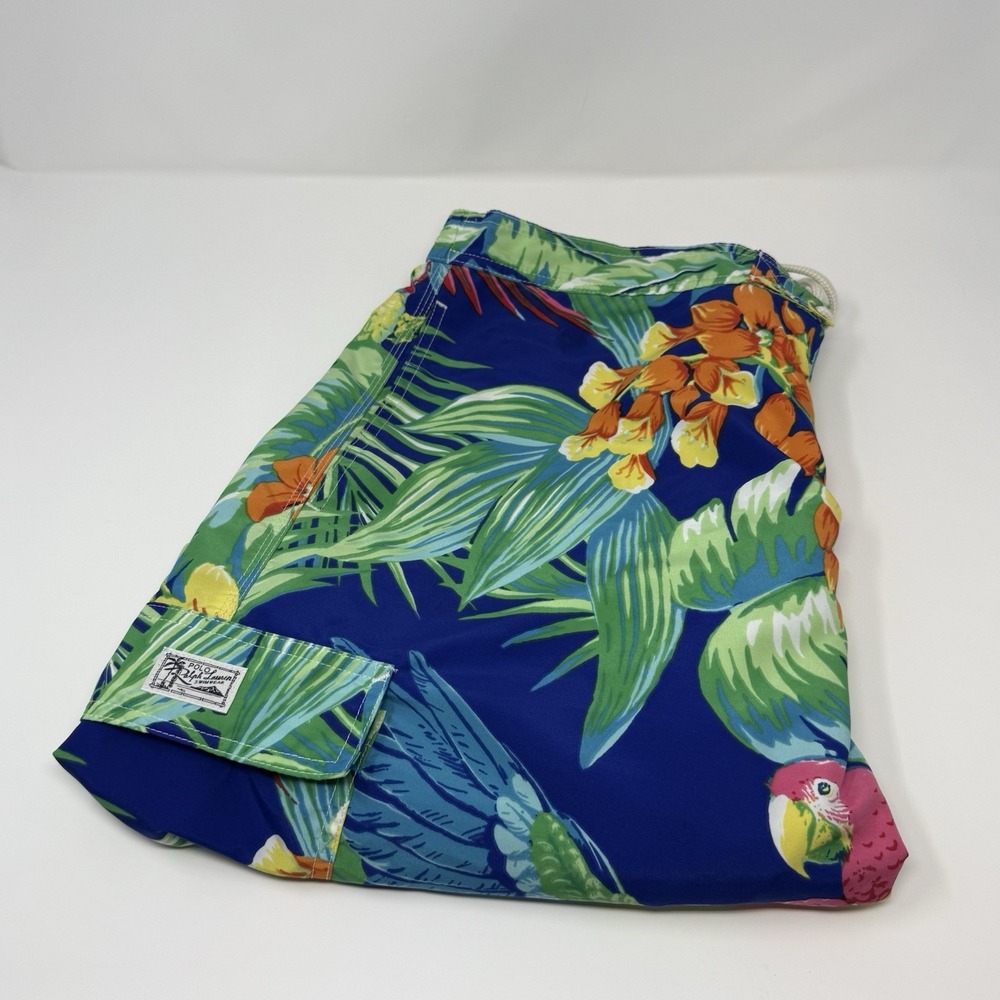 Polo Ralph Lauren Mens Swim Trunks Shorts Hawaiian Floral Parrot 1XB - Picture 7 of 7